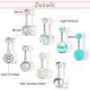 16Pcs Belly Button Rings Surgical Steel Belly Ring Navel Rings Belly Piercing Naval Piercing Jewelry