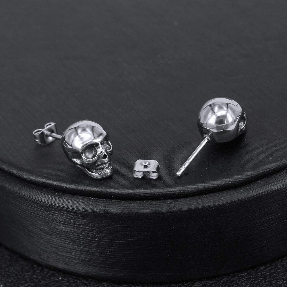image18G Punk Tiny Spider CZ Stud Earrings Ghost Crown Surgical Stainless Steel Earrings for Women Girls