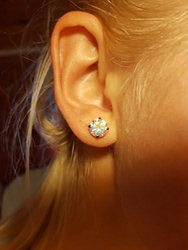 imageBrilliant Cubic Zirconia Stainless Steel Stud Earrings Helix Cartilage Earrings Studs for Women 4 Pairs5mm Round 4 Pairs