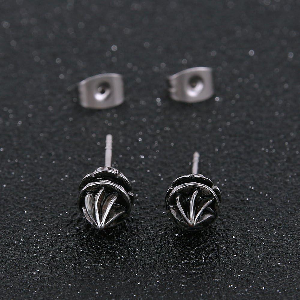imageMultiple Retro Punk Earrings Shield Skull Shaped Stainless Steel Stud Earrings for Men Women8