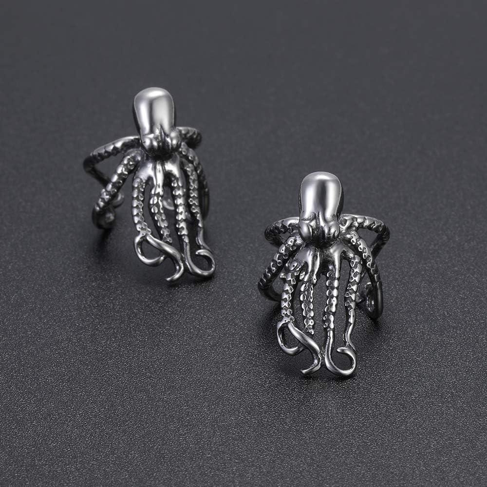 imageOctopus Ear Cuff for Non Pierced Ears Surgical Steel Cuff Earrings for Women Cool Mens Fake Earrings Ear Crawler Earrings