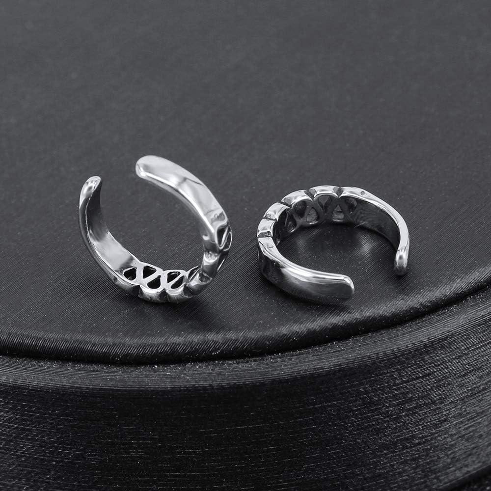 imagePunk Stainless Steel Skull Star Helix Clip On Earrings Ear Cuffs Ear Wraps Non Piercing Earrings for Women 6