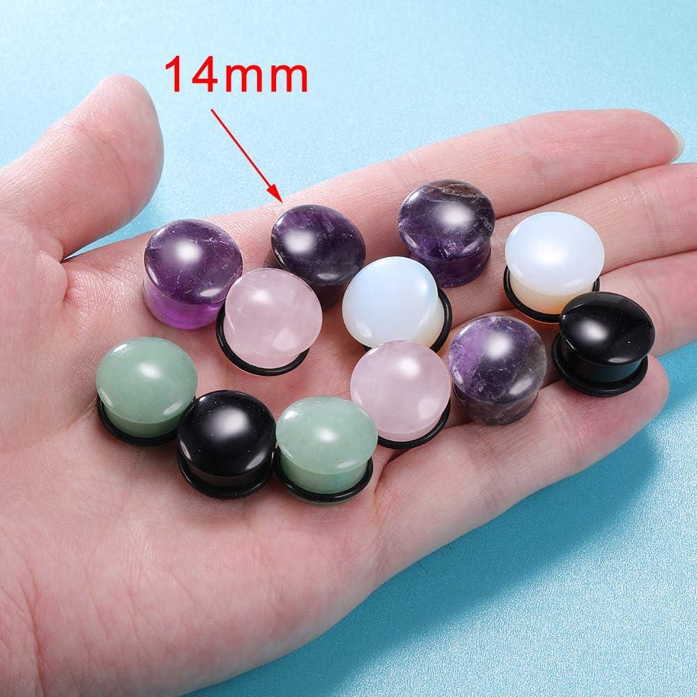 imagePunkTracker 6Pairs 4g1116 Multiple Stone Single Flared Ear Plugs with Silicone ORing Expander GaugesGauge1212mm