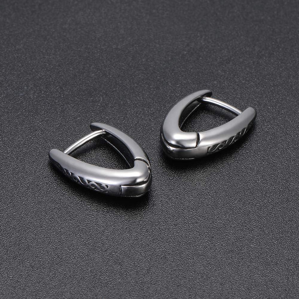 imageStainless Steel Earrings for Men Goth Punk Huggie Earrings Triangle Mens Earrings Hoop Earrings for Women