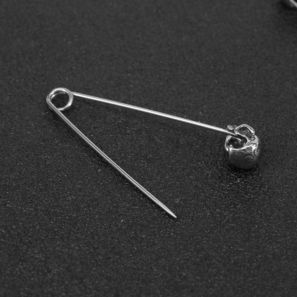 imageWomens Stainless Steel Punk Skull Stud Earrings Vintage Safety Pin Helix Drop Earrings Piercing Jewelry