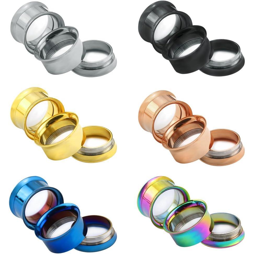 image6Pairs 8g1 Internal Thread Stainless Steel Double Flared Ear Tunnels and Plugs Gauge Ear Stretcher Expander Gauge4g5mm