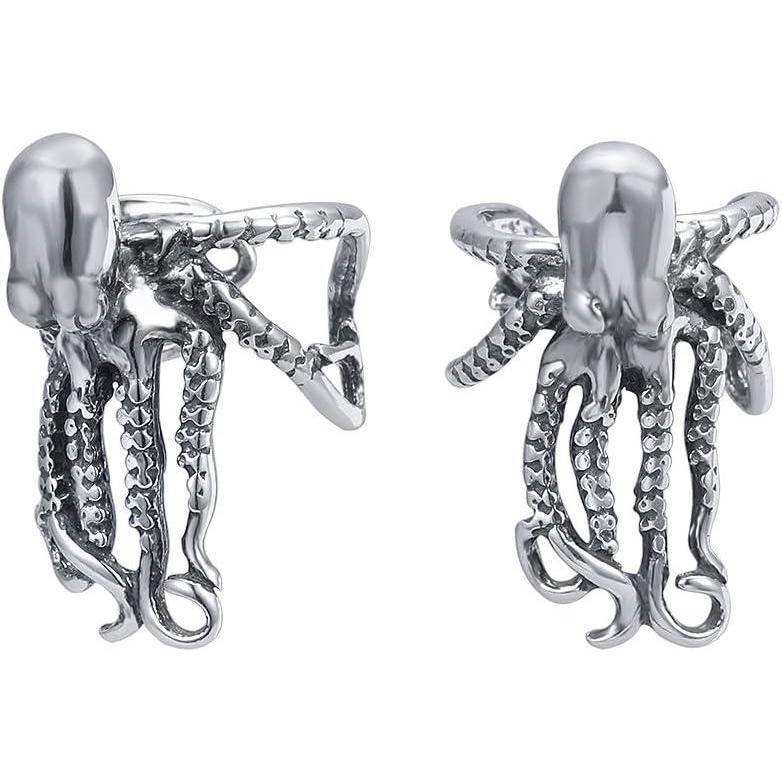 imageOctopus Ear Cuff for Non Pierced Ears Surgical Steel Cuff Earrings for Women Cool Mens Fake Earrings Ear Crawler Earrings