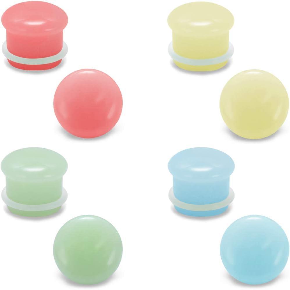 imagePunkTracker 4Pairs Stone Ear Gauges UV Glow Single Flared Ear Plugs Gauge Stretching Kit 4g1116