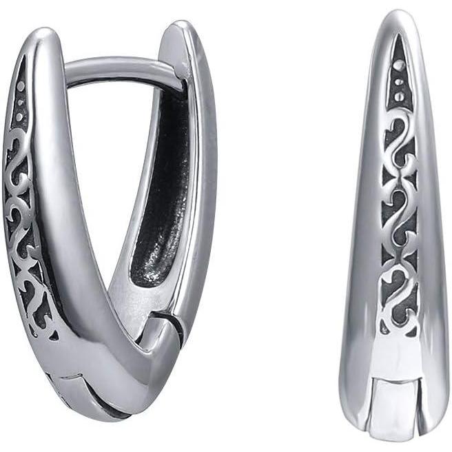 imageStainless Steel Earrings for Men Goth Punk Huggie Earrings Triangle Mens Earrings Hoop Earrings for Women