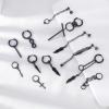 12 Pcs Dangle Cross Earrings for Men Surgical Steel Earrings Sets Dangling Chain Hypoallergenic Earrings Hoops(Black Earrings B)