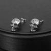 18G Punk Tiny Spider CZ Stud Earrings Ghost Crown Surgical Stainless Steel Earrings for Women Girls