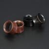 2 Pairs 0G-11/16 Double Flared Brown Organic Wood Wooden Ear Gauges Ear Tunnels Ear Plugs Expander Strecher