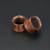 2 Pairs 0G-11/16 Double Flared Brown Organic Wood Wooden Ear Gauges Ear Tunnels Ear Plugs Expander Strecher