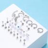 25Pcs 16G Cartilage Earrings Tragus Earring Surgical Steel Studs Helix Conch Rook Daith Piercing Jewelry Lip Rings for Women Men