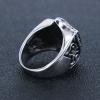 316L Surgical Steel Shield Carved Cross Round Ring White/Blake Cubic Zircon Gothic Punk Ring for Men Size 7 8 9 (White, 7)
