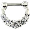 4Pcs Cubic Zirconia Septum Clicker Nose Rings 16g Stainless Steel Post Septum Piercing Jewelry