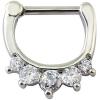 4Pcs Cubic Zirconia Septum Clicker Nose Rings 16g Stainless Steel Post Septum Piercing Jewelry