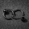 6 Pairs Stainless Steel Black Stud Earrings for Men Huggie Hoop Earrings Set Cartilage Ear Piercing