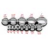 6Pairs 8g-1” Stainless Steel Single Flared Ear Flesh Tunnel with Silicone O-Rings Plug Gauge Ear Stretcher Expander (Gauge=4g(5mm))