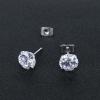 Brilliant Cubic Zirconia Stainless Steel Stud Earrings Helix Cartilage Earrings Studs for Women 4 Pairs(5mm Round * 4 Pairs)