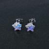 Brilliant Cubic Zirconia Stainless Steel Stud Earrings Helix Cartilage Earrings Studs for Women 4 Pairs(8mm Star * 4 Pairs)