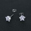 Brilliant Cubic Zirconia Stainless Steel Stud Earrings Helix Cartilage Earrings Studs for Women 4 Pairs(8mm Star * 4 Pairs)