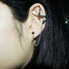 Chain Linked Upper Ear Stud Punk Sword Dangle Surgical Steel Helix Cartilage to Lobe Stud Earring(snake ear cuff)