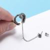Chain Linked Upper Ear Stud Punk Sword Dangle Surgical Steel Helix Cartilage to Lobe Stud Earring(snake ear cuff)