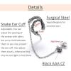 Chain Linked Upper Ear Stud Punk Sword Dangle Surgical Steel Helix Cartilage to Lobe Stud Earring(snake ear cuff)