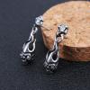 Cool Skull Devil Bone Drop Earring Studs Surgical Steel Crystal Dangle Earrings for Sensitive Ear Men Boy