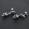 Cool Skull Devil Bone Drop Earring Studs Surgical Steel Crystal Dangle Earrings for Sensitive Ear Men Boy
