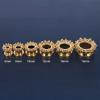 Double Flared Spiked Gold Stainless Steel Ear Tunnels Gauges Screw-Fit Ear Plugs Piercing Expander Stretching (Gauge=5/8″(16mm))