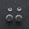 Multiple Retro Punk Earrings Shield Skull Shaped Stainless Steel Stud Earrings for Men Women(#3)