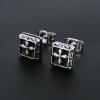 Multiple Retro Punk Earrings Shield Skull Shaped Stainless Steel Stud Earrings for Men Women(#6)