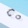 Pair Hexagon Circle Surgical Steel Earrings Unisex Vintage Gothic Punk Hoop Dangle Earrings for Women Men(black earrings)