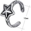 Punk Stainless Steel Skull Star Helix Clip On Earrings Ear Cuffs Ear Wraps Non Piercing Earrings for Women (#7)