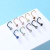 PunkTracker 20G 18G 16G Threadless Push in Nose Rings Studs Surgical Steel Nose Stud 1.5mm 2mm 2.5mm 3mm 4mm Cubic Zircon Nose Piercing Jewelry for Women Men