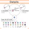 PunkTracker 60Pcs 20G Nose Rings Stainless Steel L Shape Nose Studs Nose Ring Hoops Nose Piercings Jewelry for Women Men
