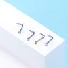 PunkTracker Nose Ring Surgical Steel Nose Rings for Women Nose Piercing Jewelry CZ Diamond L Shape Studs Screw 20G