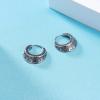 PunkTracker Square Vintage Gothic Hoop Earring Small Stainless Steel Punk Rock Huggie Earrings for Men