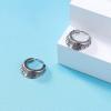 PunkTracker Square Vintage Gothic Hoop Earring Small Stainless Steel Punk Rock Huggie Earrings for Men