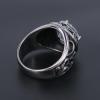 Vintage Retro Men Stainless Steel Jewelry With Circle White/Black Zircon Gothic Punk Ring for Men Engagement Wedding Ring