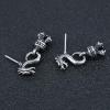 Vintage Sword Skull Rose Drop Dangle Stud Earrings 316L Surgical Steel Punk Cartilage Earrings Mens Women