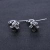 Vintage Sword Skull Rose Drop Dangle Stud Earrings 316L Surgical Steel Punk Cartilage Earrings Mens Women