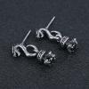 Vintage Sword Skull Rose Drop Dangle Stud Earrings 316L Surgical Steel Punk Cartilage Earrings Mens Women