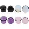 4 Pairs 4g-11/16 Mixed Natural Stone Ear Plugs Gauges Single Flared Stretchers Expander with Silicone O-Rings