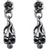 Cool Skull Devil Bone Drop Earring Studs Surgical Steel Crystal Dangle Earrings for Sensitive Ear Men Boy