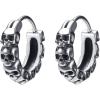 Gothic Skull Hoop Earring Small Stainless Steel Punk Rock huggie Earrings for Men Vintage Jewelry(20)