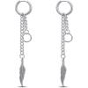 Korea Style Stainless Steel Hoop Earrings Circle Tassel Drop Dangle Earring Feather Cross Earrings for Women Men