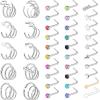 PunkTracker 60Pcs 20G Nose Rings Stainless Steel L Shape Nose Studs Nose Ring Hoops Nose Piercings Jewelry for Women Men